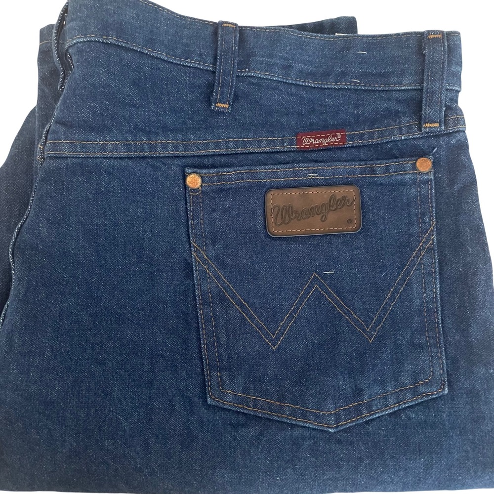 Wrangler Cowboy Cut Relaxed Fit Jeans Dark Indigo 42x36 Mens Denim Western NWOT